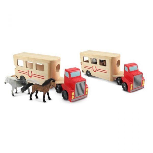 Camion cu remorcă pentru transportul cailor, Melissa and Doug - imagine 2