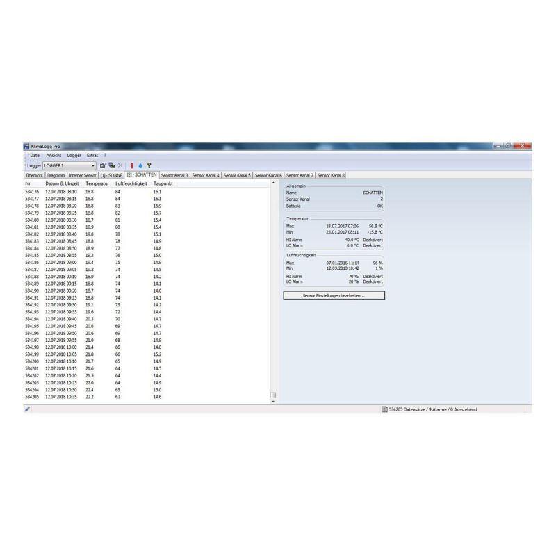 Termo-higrometru profesional cu funcție de înregistrare a datelor tip Data Logger, KLIMALOGG PRO TFA 30.3039.IT - imagine 6