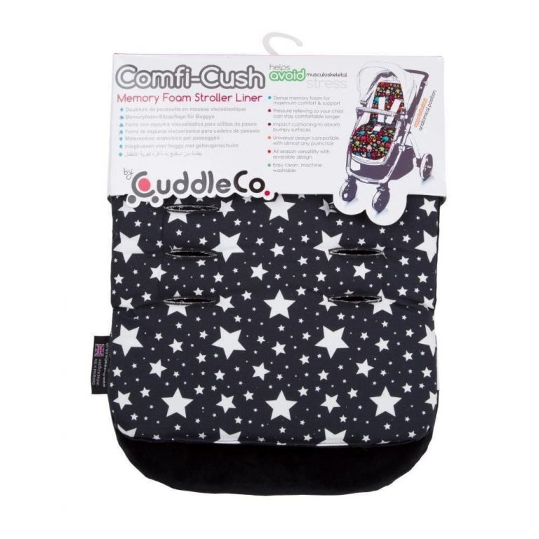 Saltea universală cărucior Comfi-Cush Black and White Stars, 842094