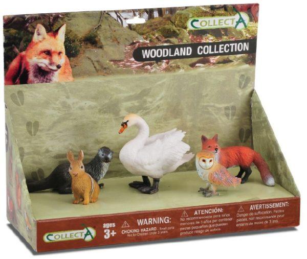 Set 5 figurine pictate manual Animale din padure LPP, Collecta