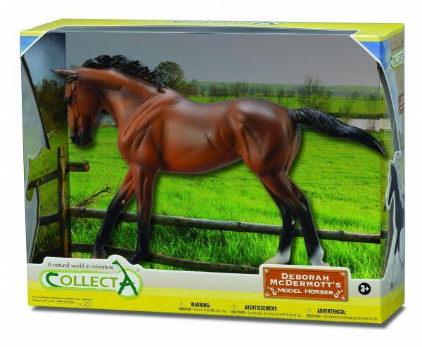 Figurina in cutie Iapa Thoroughbred Bay pictata manual WB, Collecta