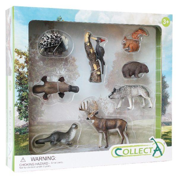 Set de 8 figurine pictate manual Woodlands Animalele Padurii, Collecta