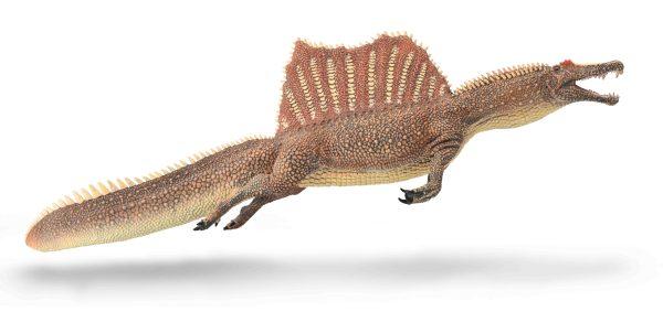 Figurina pictata manual dinozaur cu mandibula mobila Spinosaurus innotand, Collecta