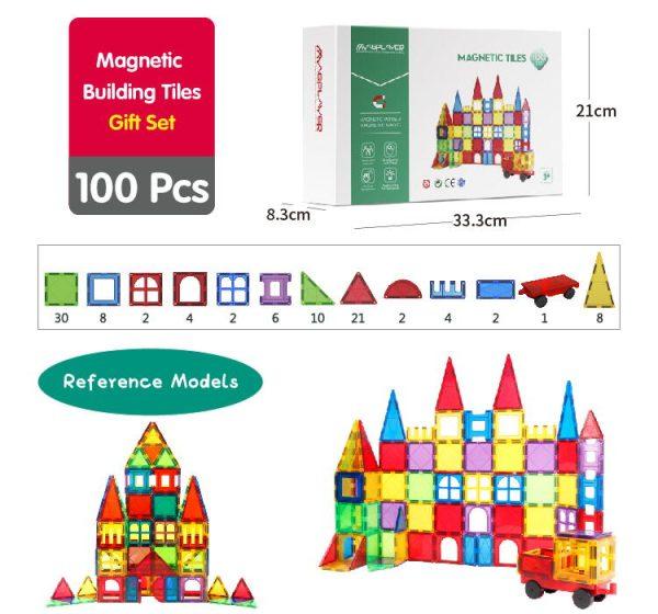 Set de constructie magnetic 3D - 100 piese - imagine 3