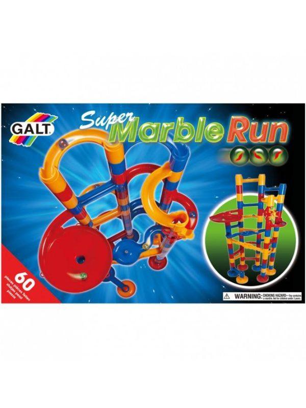 Set construcție curse cu biluțe de sticlă, Super Marble Run