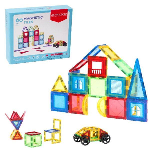 Set de constructie magnetic 3D - 60 piese - imagine 3