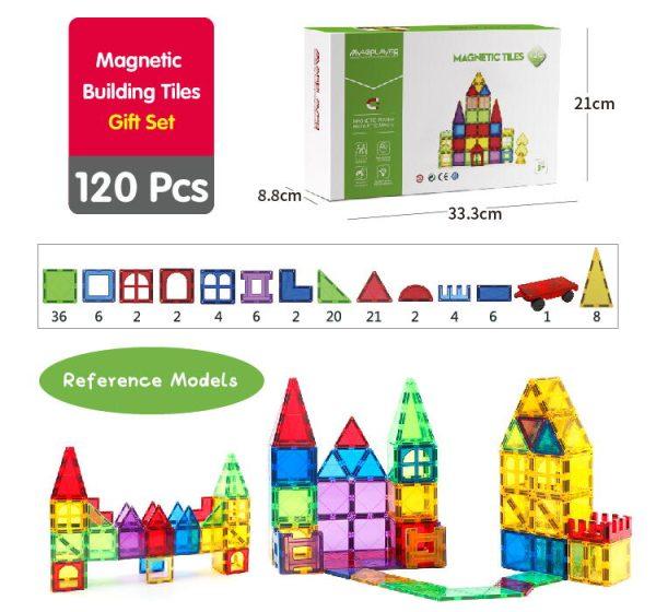 Set de constructie magnetic 3D - 120 piese - imagine 3