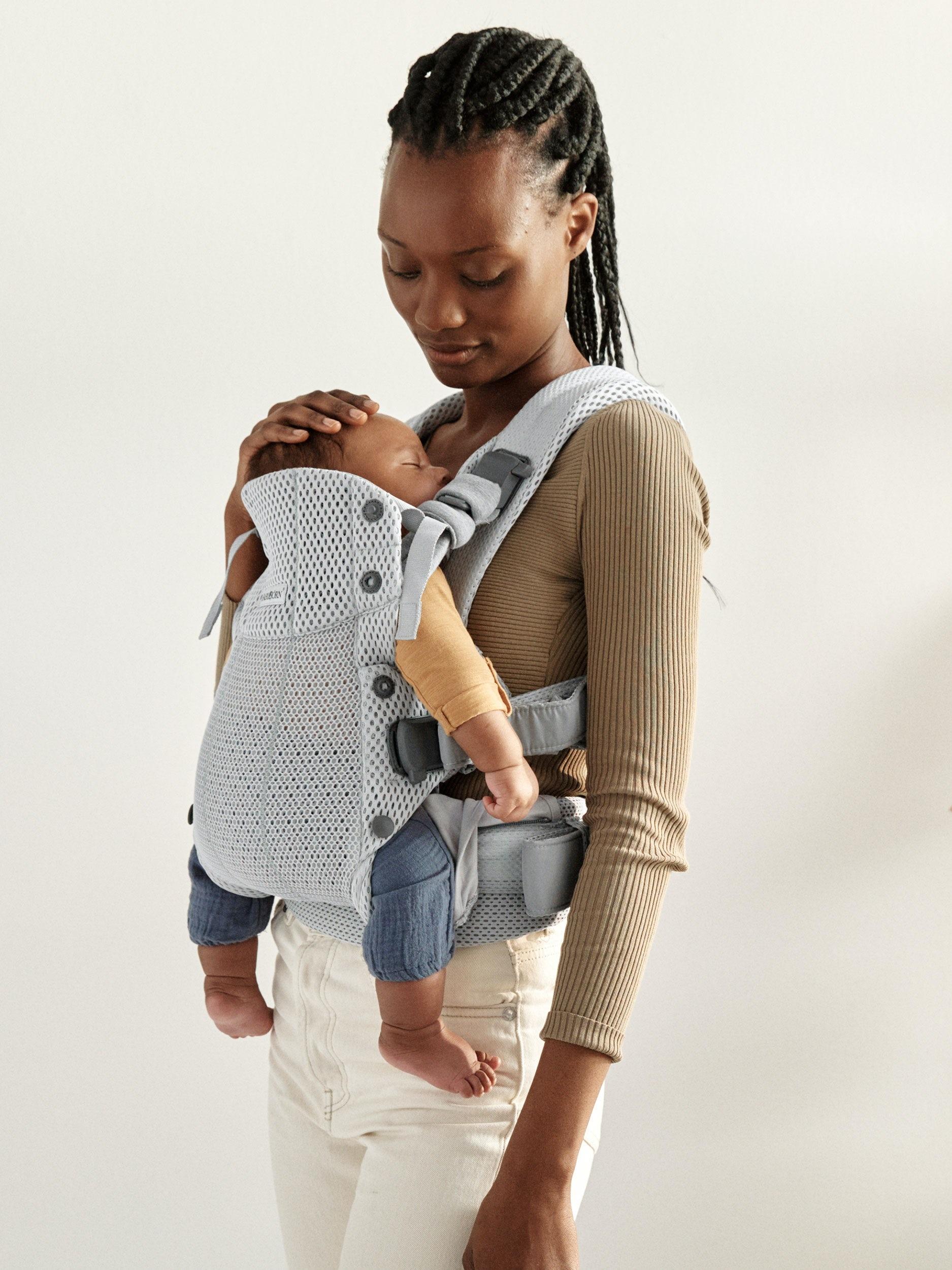 BabyBjorn - Marsupiu anatomic cu multiple pozitii de purtare colectia Harmony, 3D Mesh, Silver - Editie Limitata - imagine 3