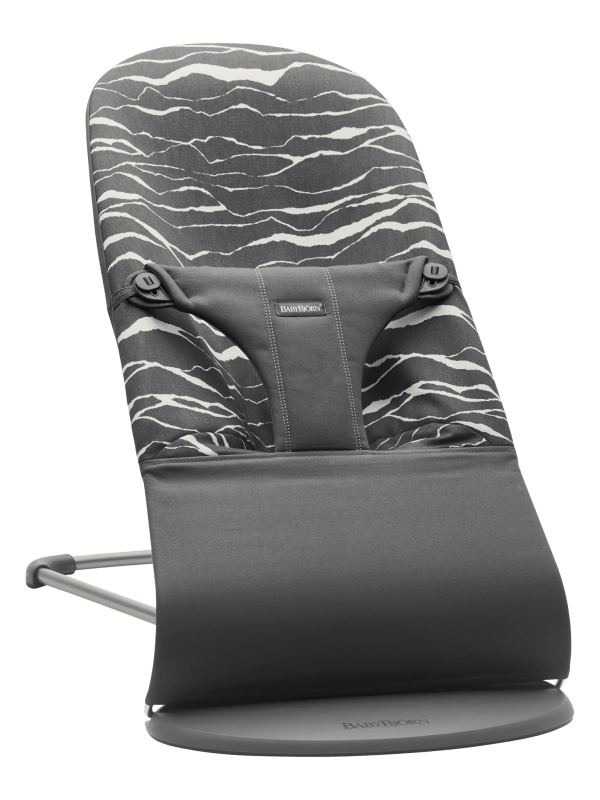 BabyBjorn - Balansoar Bliss Anthracite/Landscape Bumbac - Editie Limitata