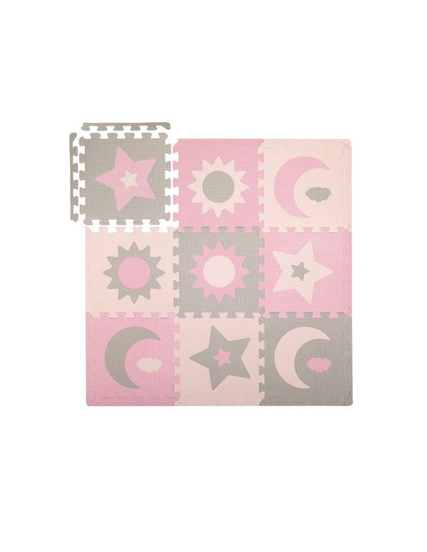 Covoras de joaca puzzle 93x93 cm Momi, Nebe - Pink - imagine 2