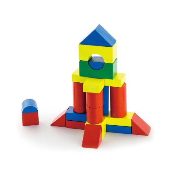 Cuburi de construit din lemn, colorate, 3.5 cm, 50 buc, Viga - imagine 3