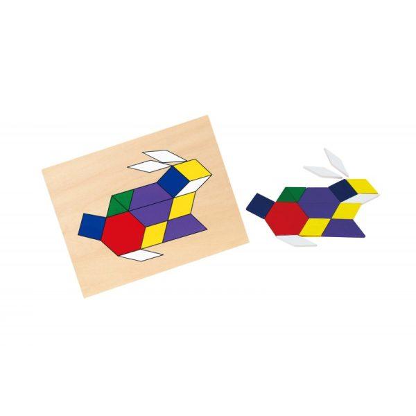 Set mozaic Tangram din lemn cu modele, Viga - imagine 2