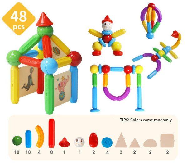 Set de constructie magnetic - STICK (48 piese) - imagine 2