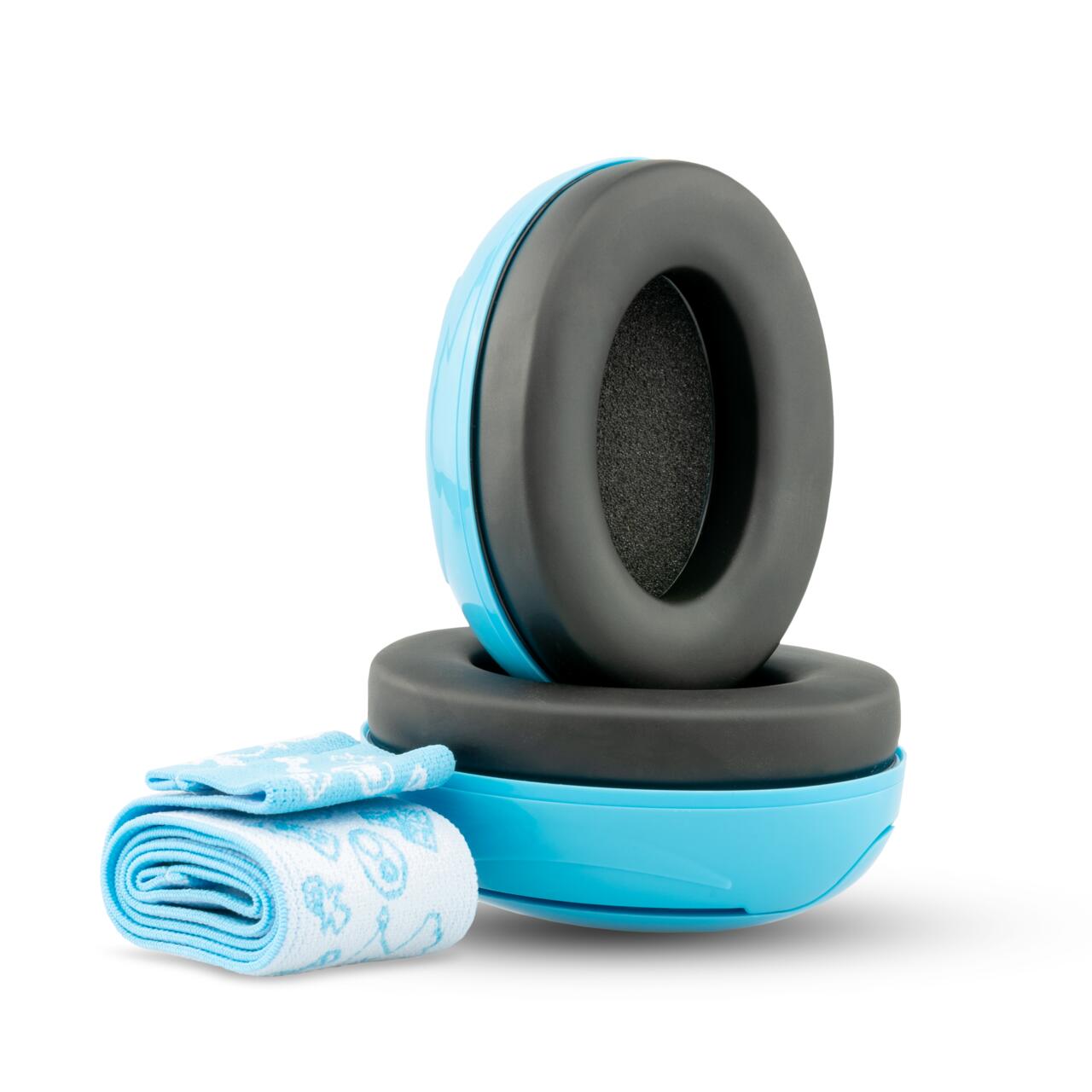 Casti antifonice pentru bebelusi, ofera protectie auditiva de la 0+ luni, 2 bentite reglabile, SNR 25, albastru, SCHALLWERK MINI+ Baby Blue - imagine 3