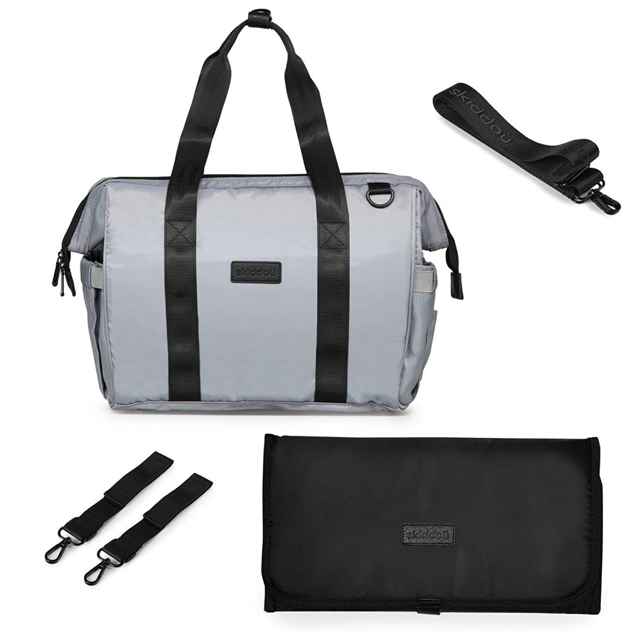 Geanta multifunctionala pentru parinti Skiddou Inger, Normandic Dream, Gri - imagine 3