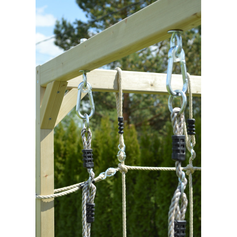 Casuta de gradina Grey Lodge cu tobogan, leagan, modul sport si bucatarie, Wendi Toys - imagine 4