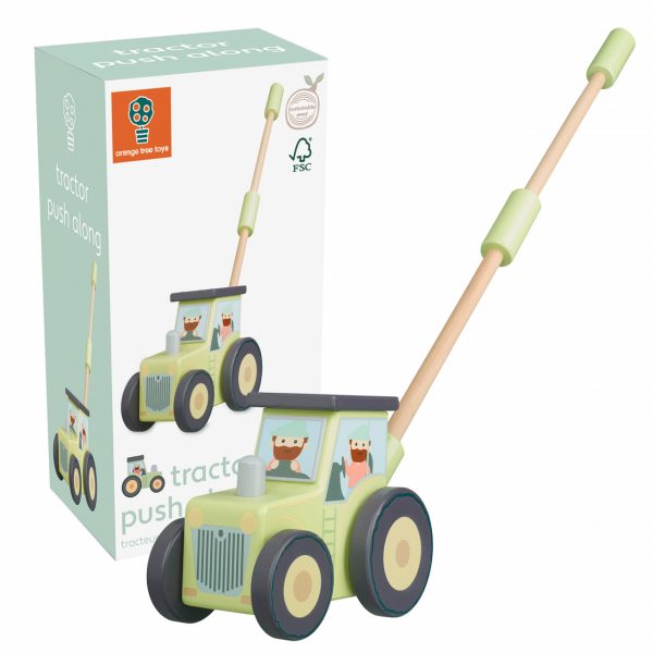 Jucarie de impins tractor, Orange Tree Toys - imagine 2