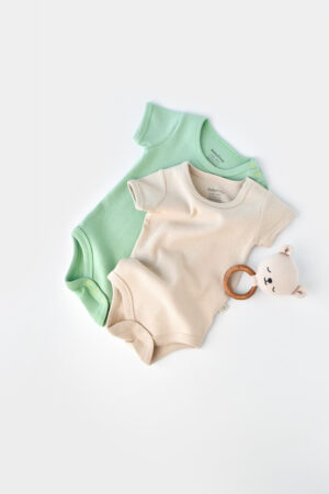 set 2 body uri bebe unisex 100 bumbac organic mint stone babycosy8103