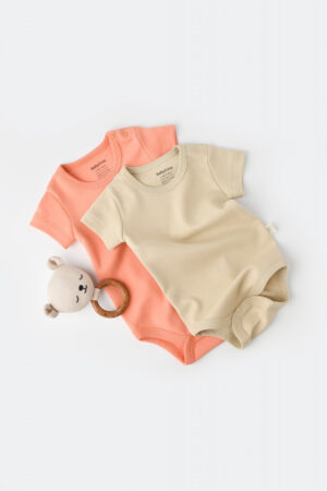 set 2 body uri bebe unisex 100 bumbac organic roz crem babycosy7980