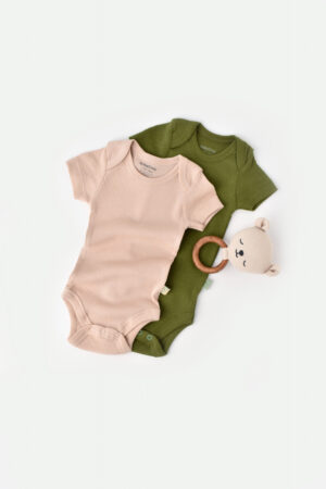 set 2 body uri bebe unisex din bumbac organic si modal verde blush5654