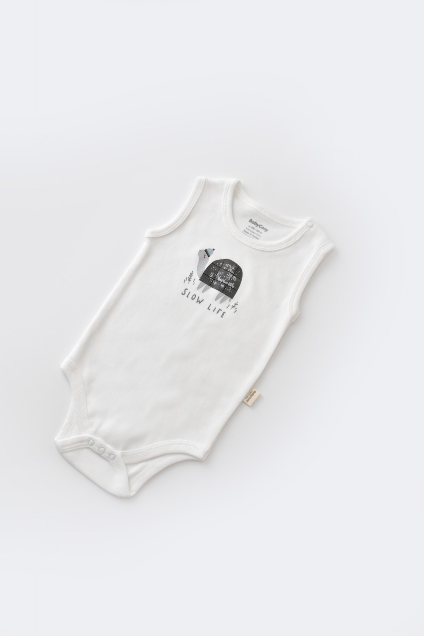 Set Broscuta cu salopeta si body din 80%bumbac organic si 20% poliester - Antracit, Baby Cosy - imagine 109