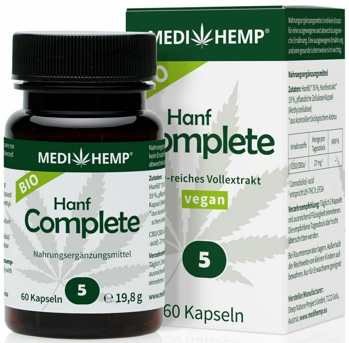 Hemp complete capsule 5% cbd bio 60 capsule 19.8g Medihemp