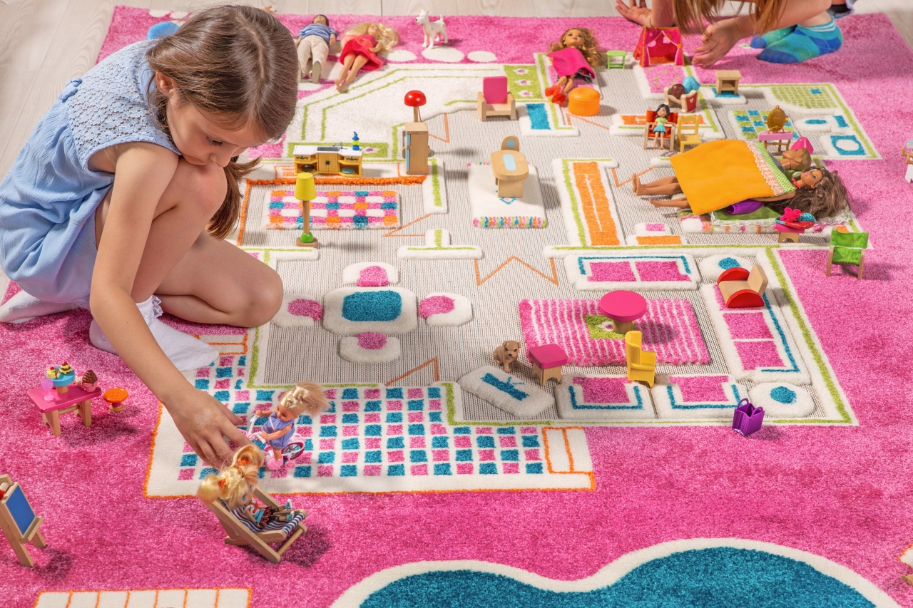 Covor de joaca pentru copii 3D Playhouse (roz) 134x200 - imagine 3