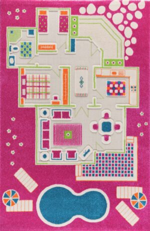 covor de joaca pentru copii 3d playhouse roz 134x2008026067 1