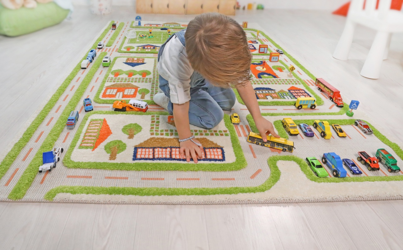 Covor de joaca pentru copii 3D Traficul orașului (verde) 160x230 - imagine 3