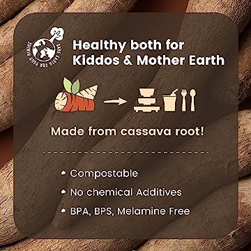 Set diversificare hrana bebelusi Miniware Sip&Snack, 100% din materiale naturale biodegradabile, 3 piese, Grey - imagine 3