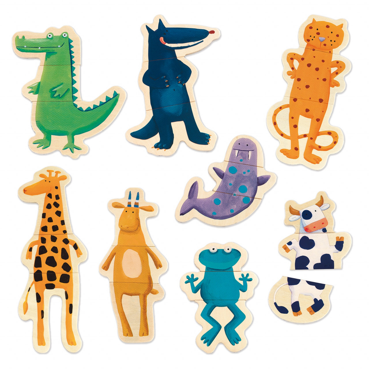 Puzzle cu magneți Animale amuzante, Djeco - imagine 6