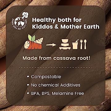 Set diversificare hrana bebelusi Miniware Healthy Meal, 100% din materiale naturale biodegradabile, 3 piese, Keylime - imagine 4