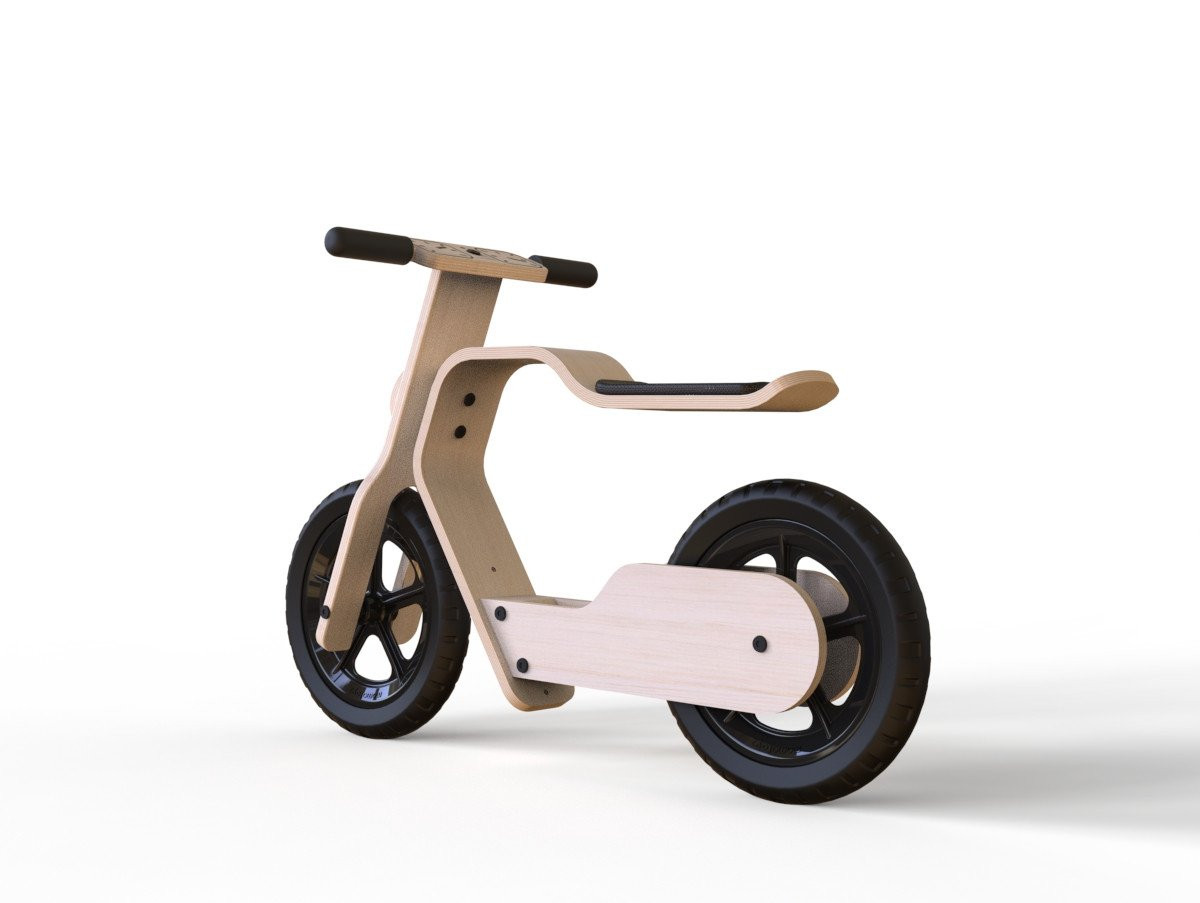 Bicicleta fara pedale MamaToyz RideMe, din lemn natural - imagine 4