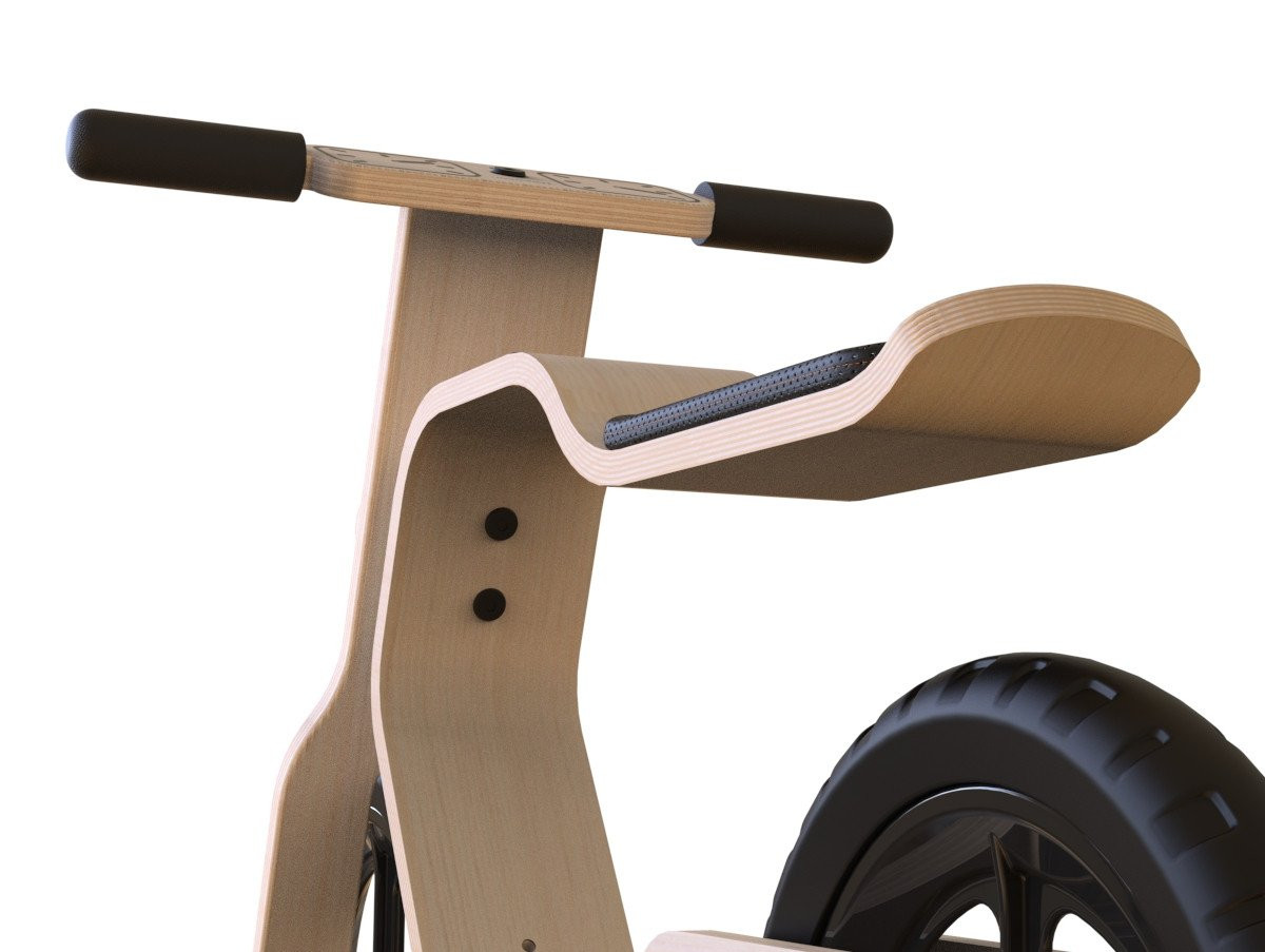 Bicicleta fara pedale MamaToyz RideMe, din lemn natural - imagine 3