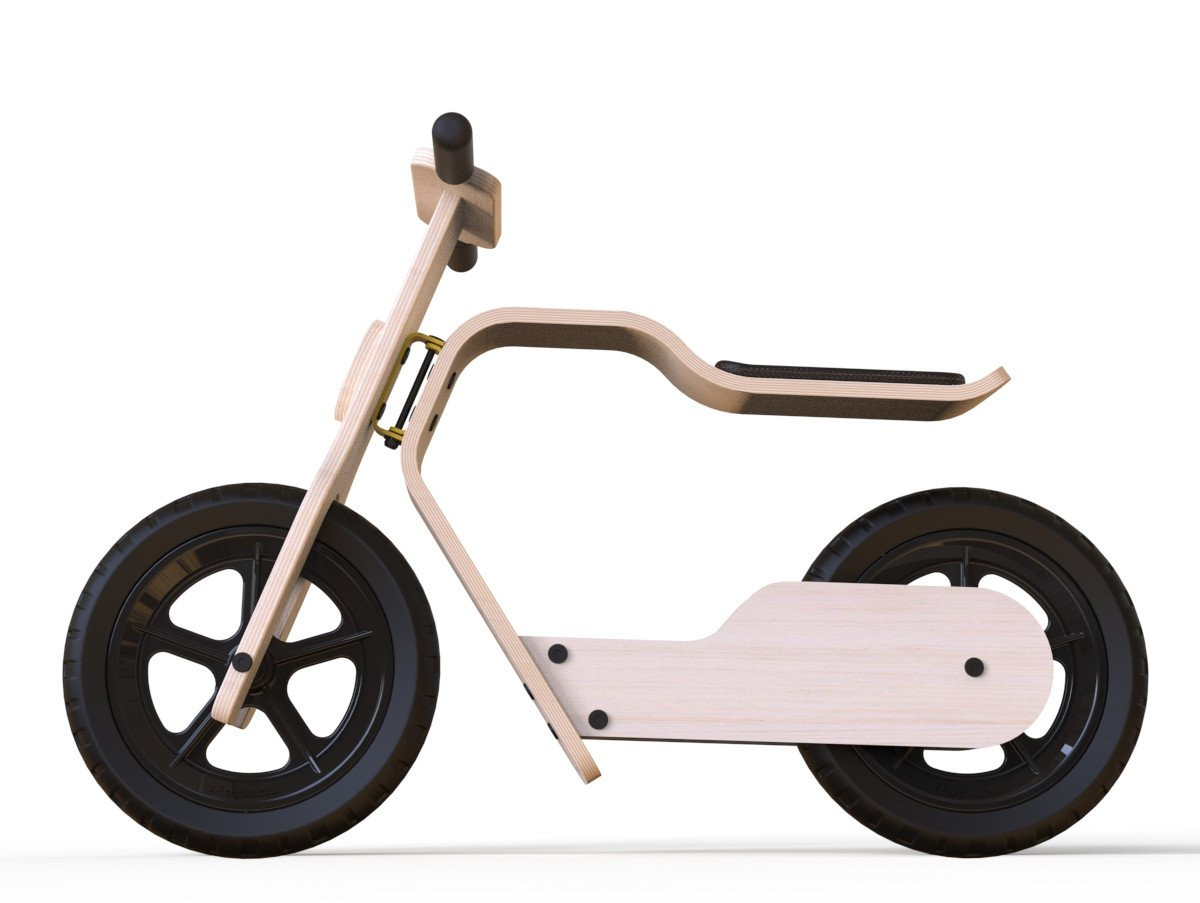 Bicicleta fara pedale MamaToyz RideMe, din lemn natural - imagine 6