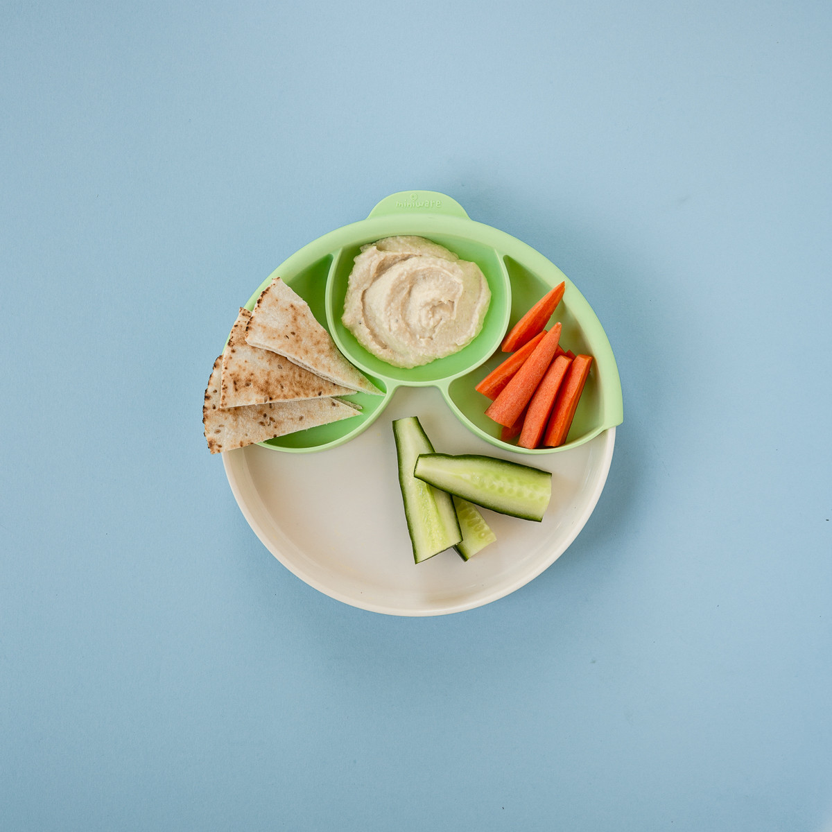 Set diversificare hrana bebelusi Miniware Healthy Meal, 100% din materiale naturale biodegradabile, 3 piese, Keylime - imagine 5