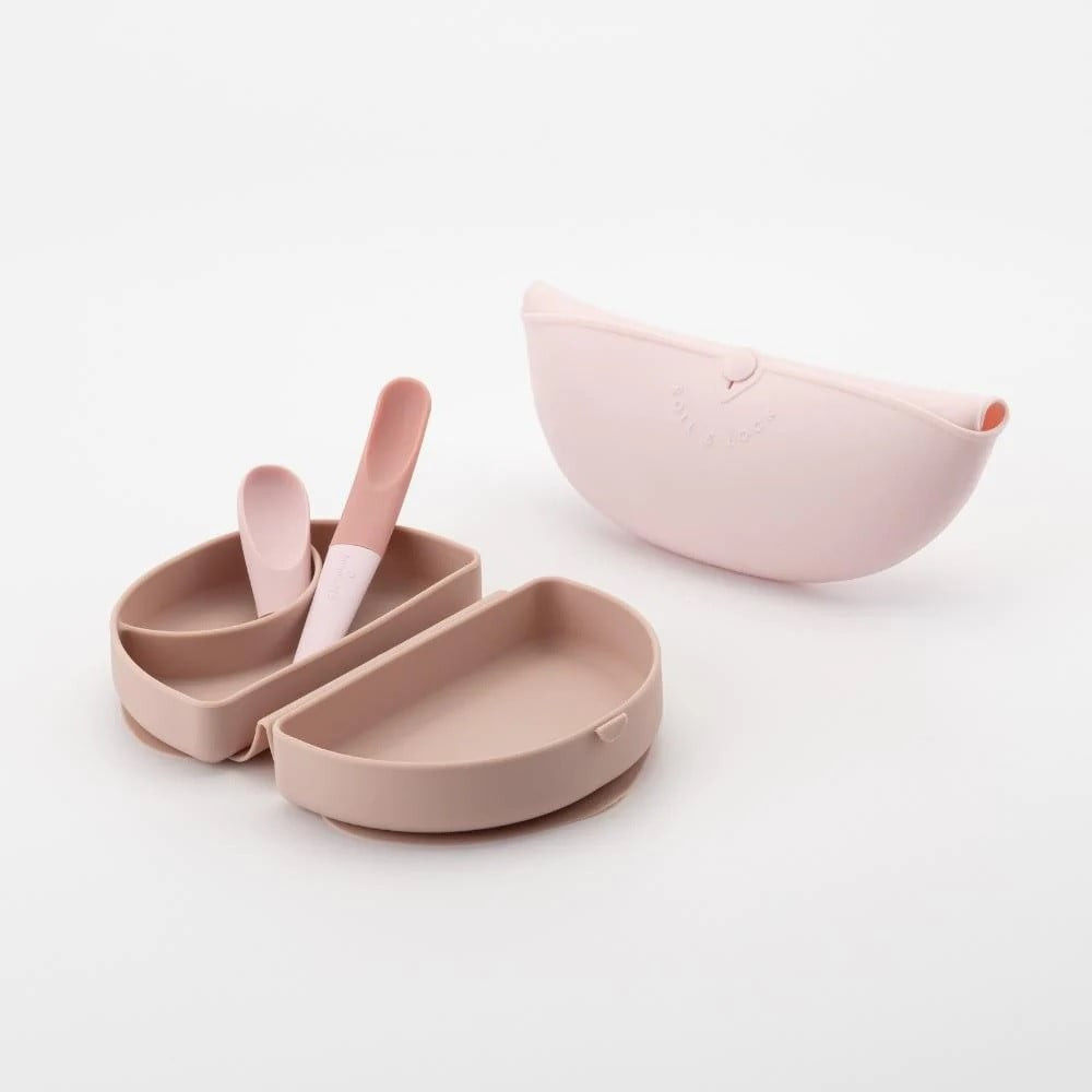 Set diversificare hrana bebelusi Miniware Sili Mini GO, 100% din materiale naturale biodegradabile, 3 piese, Pink Antioxidant - imagine 6