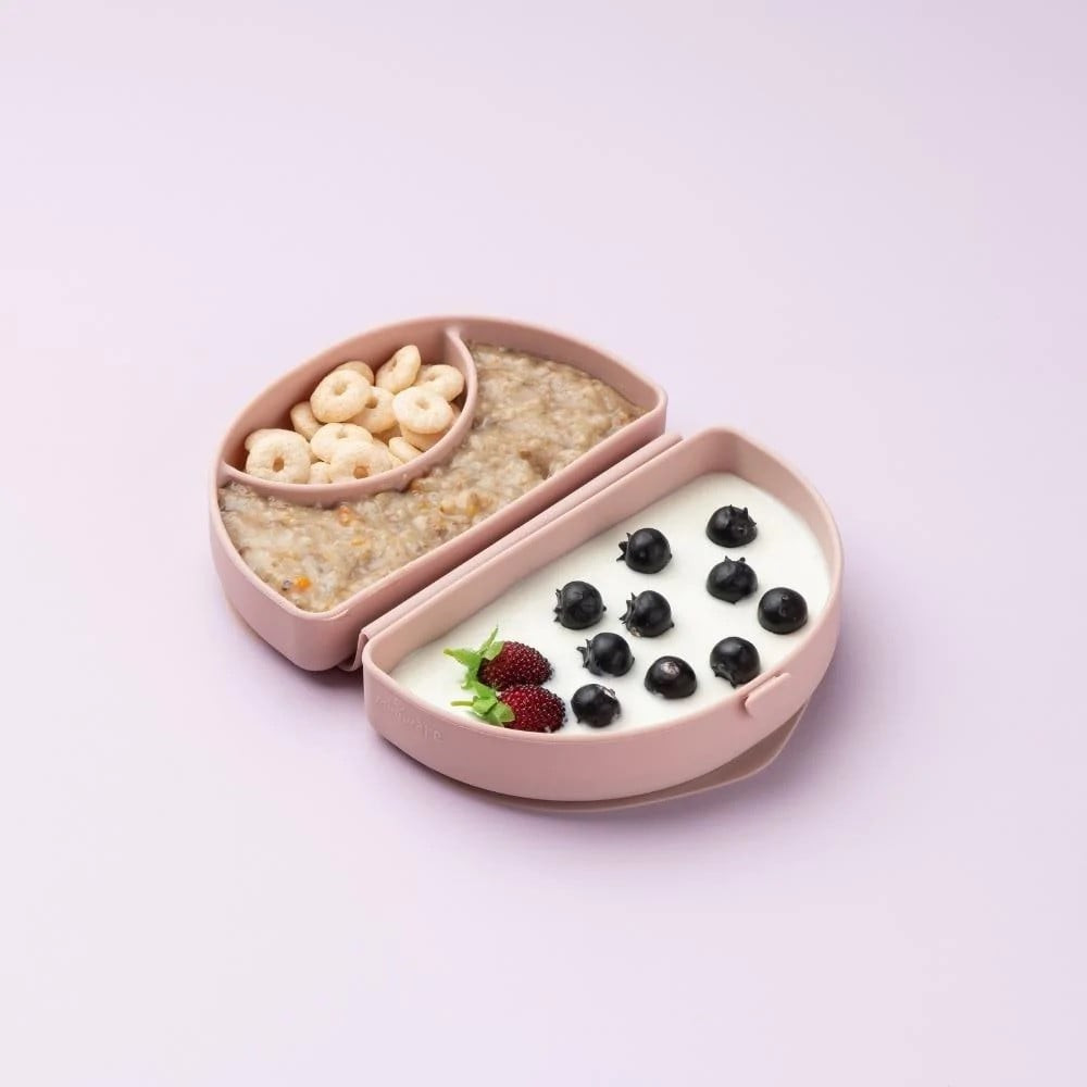 Set diversificare hrana bebelusi Miniware Sili Mini GO, 100% din materiale naturale biodegradabile, 3 piese, Pink Antioxidant - imagine 4