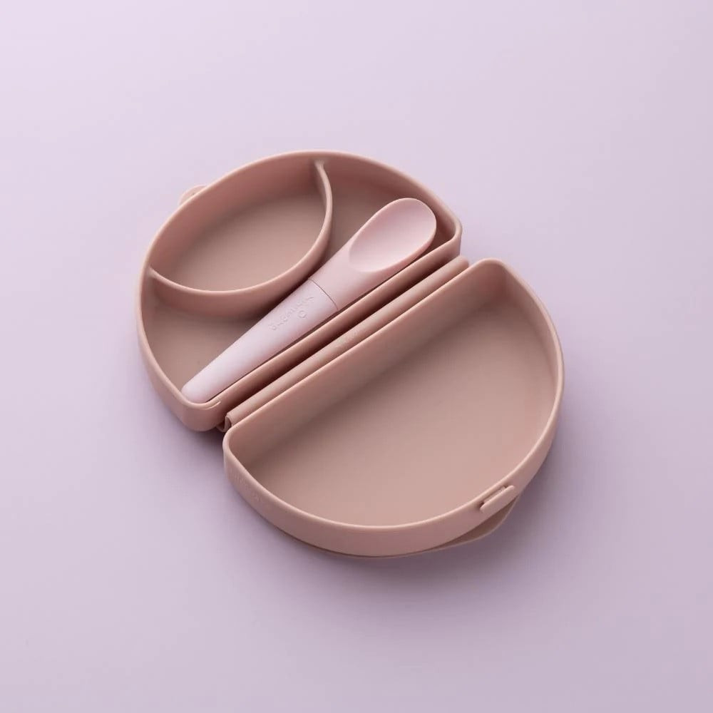 Set diversificare hrana bebelusi Miniware Sili Mini GO, 100% din materiale naturale biodegradabile, 3 piese, Pink Antioxidant - imagine 3