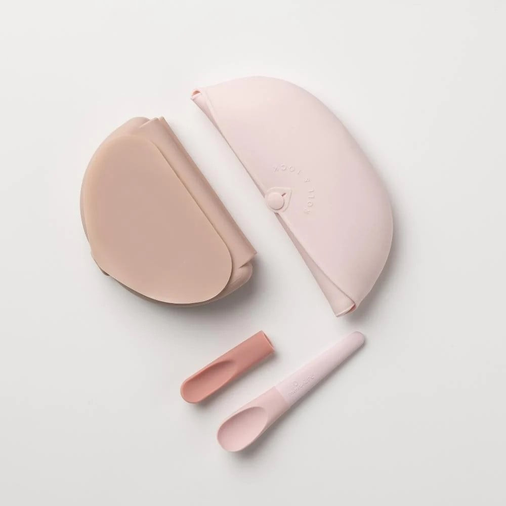 Set diversificare hrana bebelusi Miniware Sili Mini GO, 100% din materiale naturale biodegradabile, 3 piese, Pink Antioxidant - imagine 7