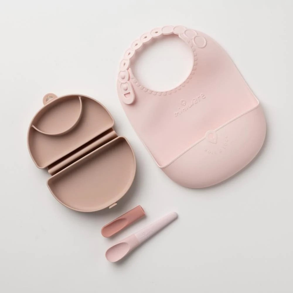 Set diversificare hrana bebelusi Miniware Sili Mini GO, 100% din materiale naturale biodegradabile, 3 piese, Pink Antioxidant - imagine 9